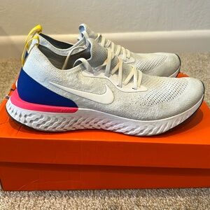 Nike Epic React Flyknit White Road Running Shoes Men’s Size 9.5